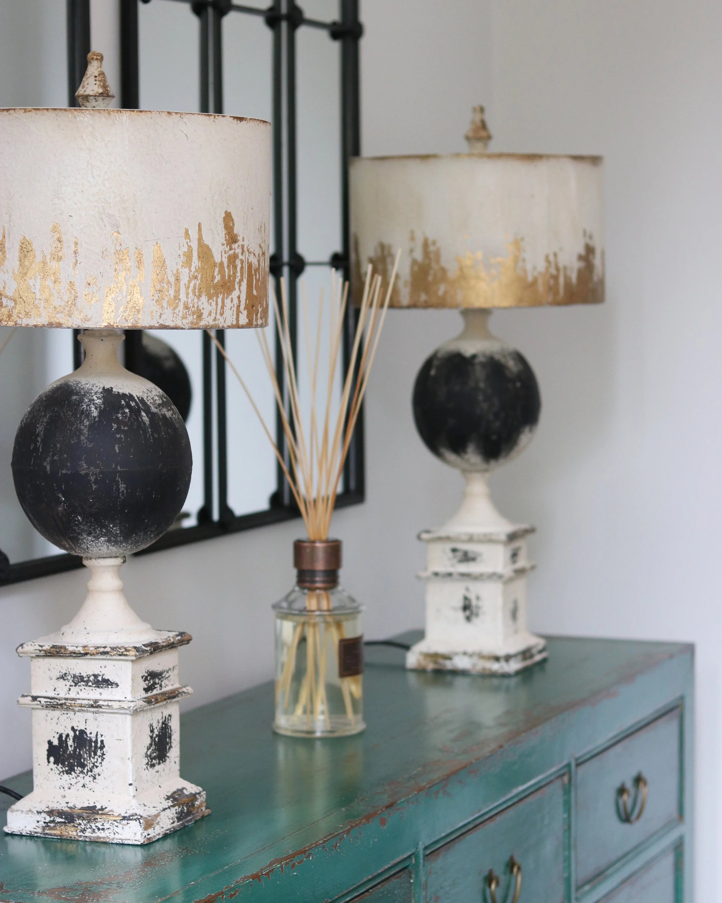 Distressed Metal Table Lamp