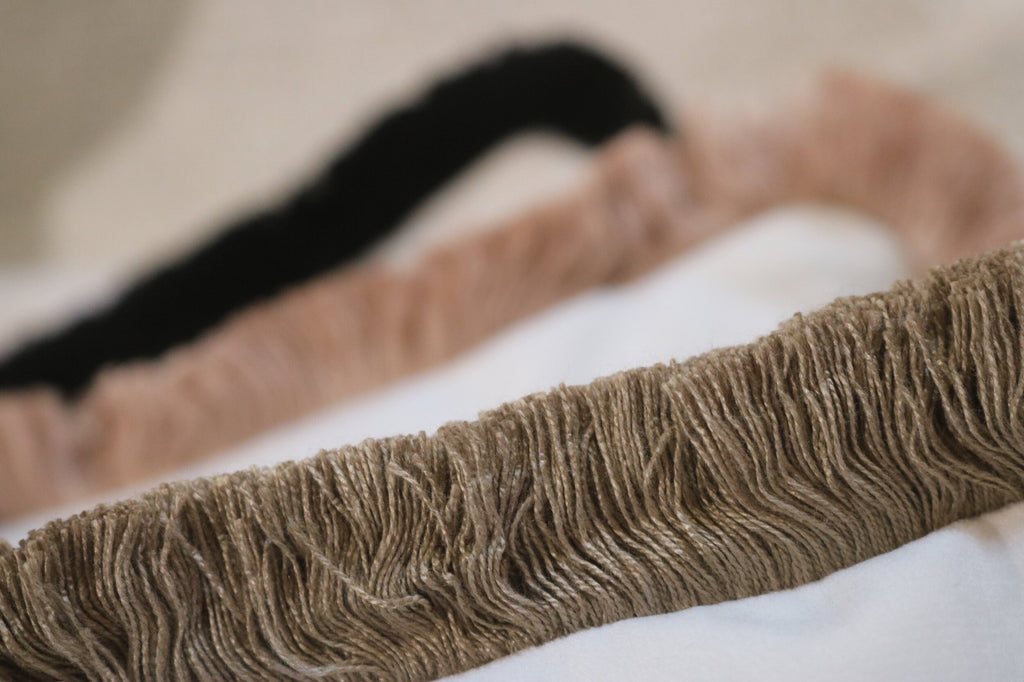 Boucle Cushion with Fringe
