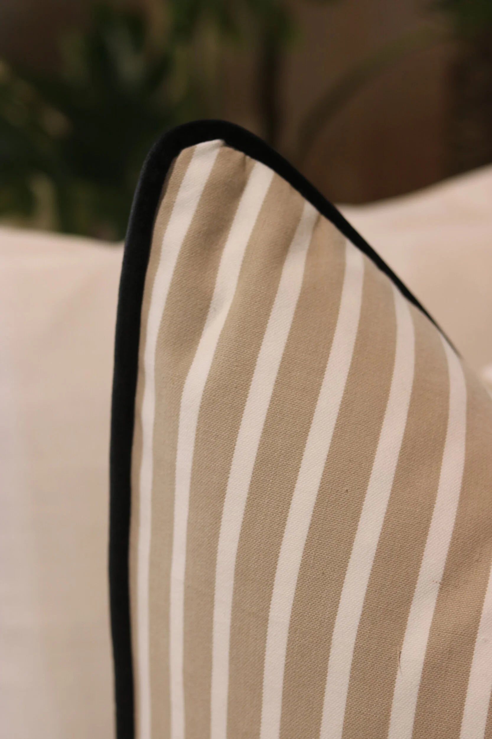 Limited Edition 'Biscuit Pinstripe' Cushion