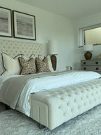 Linen Bed with Bench Footboard