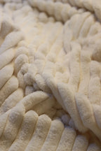 Cream Faux Rabbit Ribbed Throw