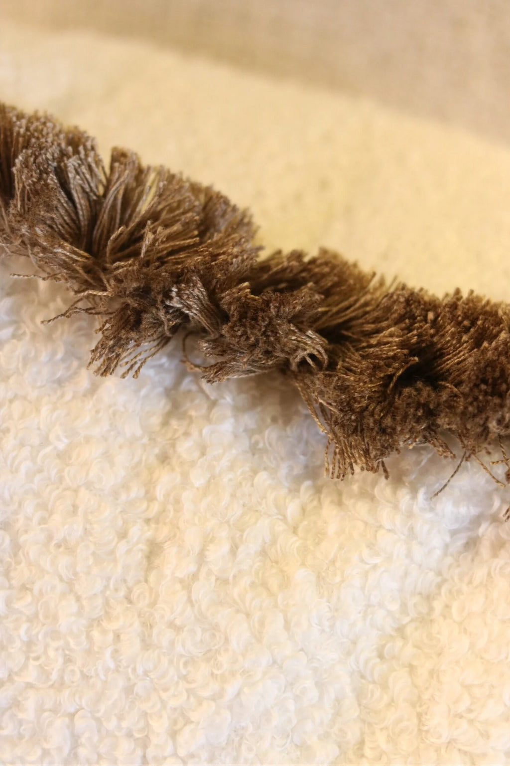 Boucle Cushion with Fringe