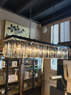 Ex-Display Oblong Smoke Glass Crystal Chandelier