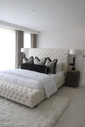 Linen Bed with Bench Footboard