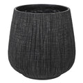 Tall Black Yakisugi Textural Planter