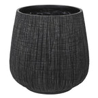 Tall Black Yakisugi Textural Planter