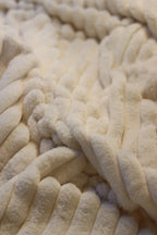 Cream Faux Rabbit Ribbed Throw
