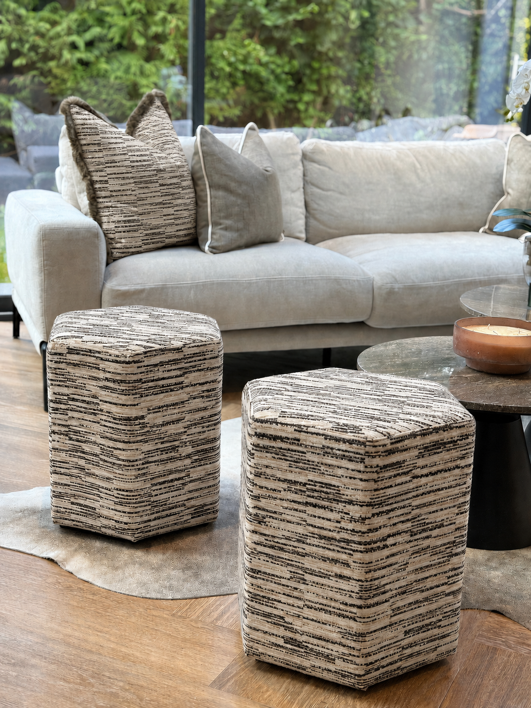Bespoke Hexagonal Footstool