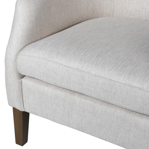 Cream Linen Wing Chair