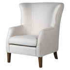 Cream Linen Wing Chair