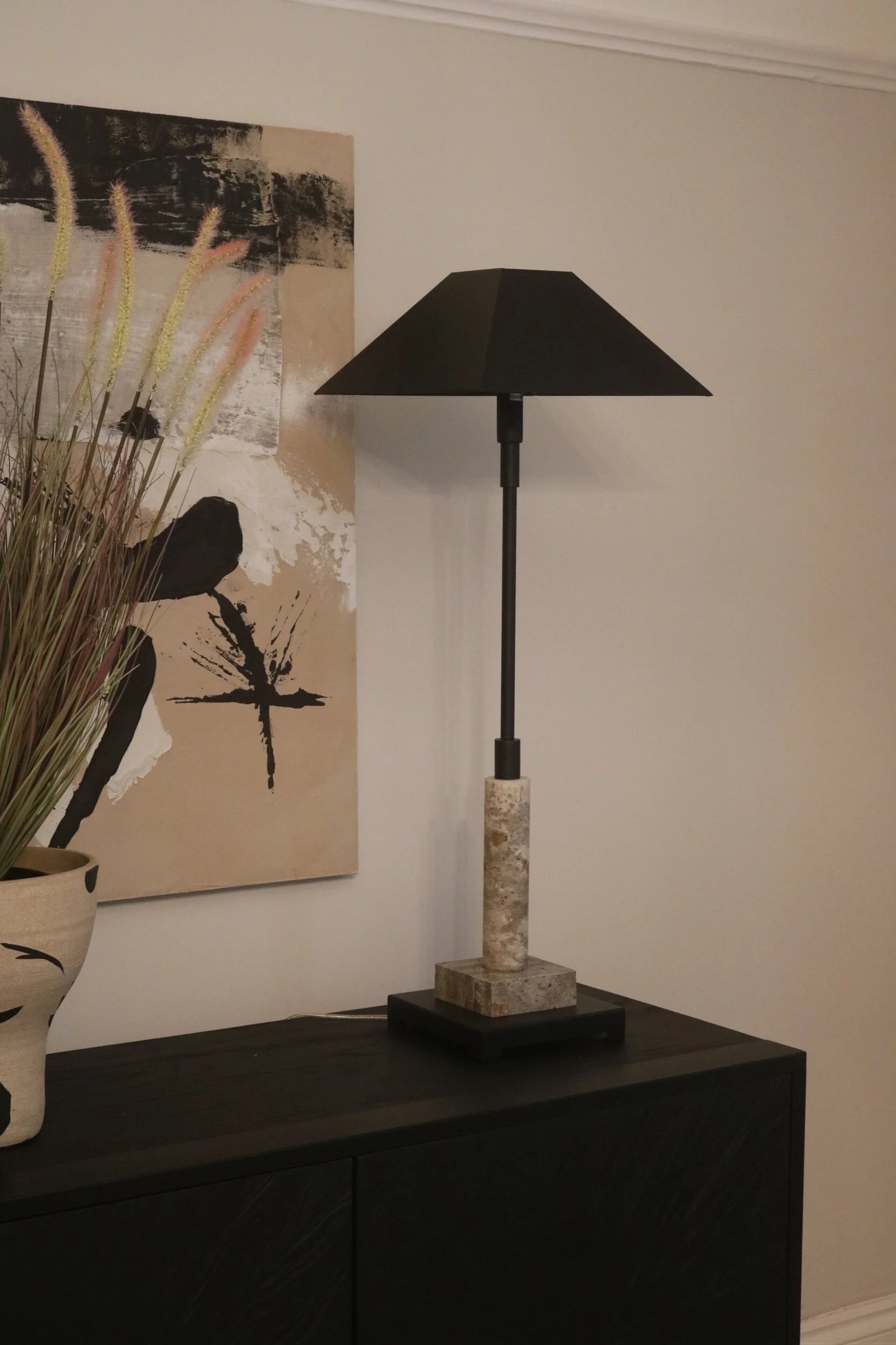 Black Marble Table Lamp