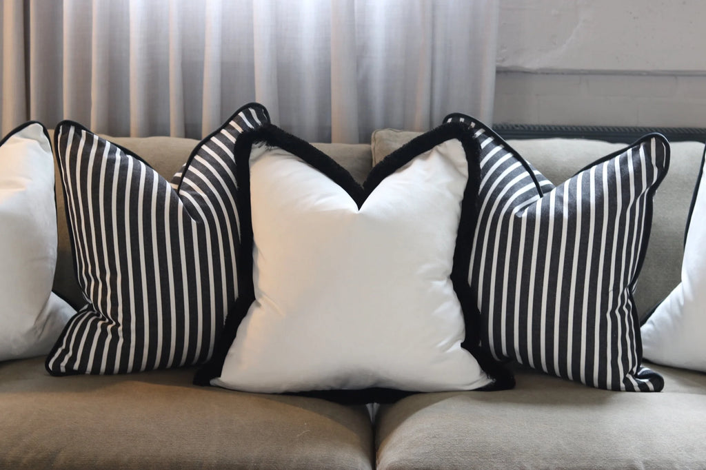 White Cushion with Fringe