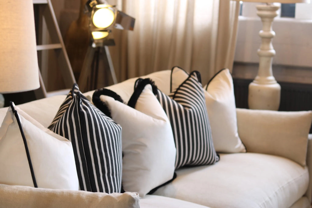 White Cushion with Fringe