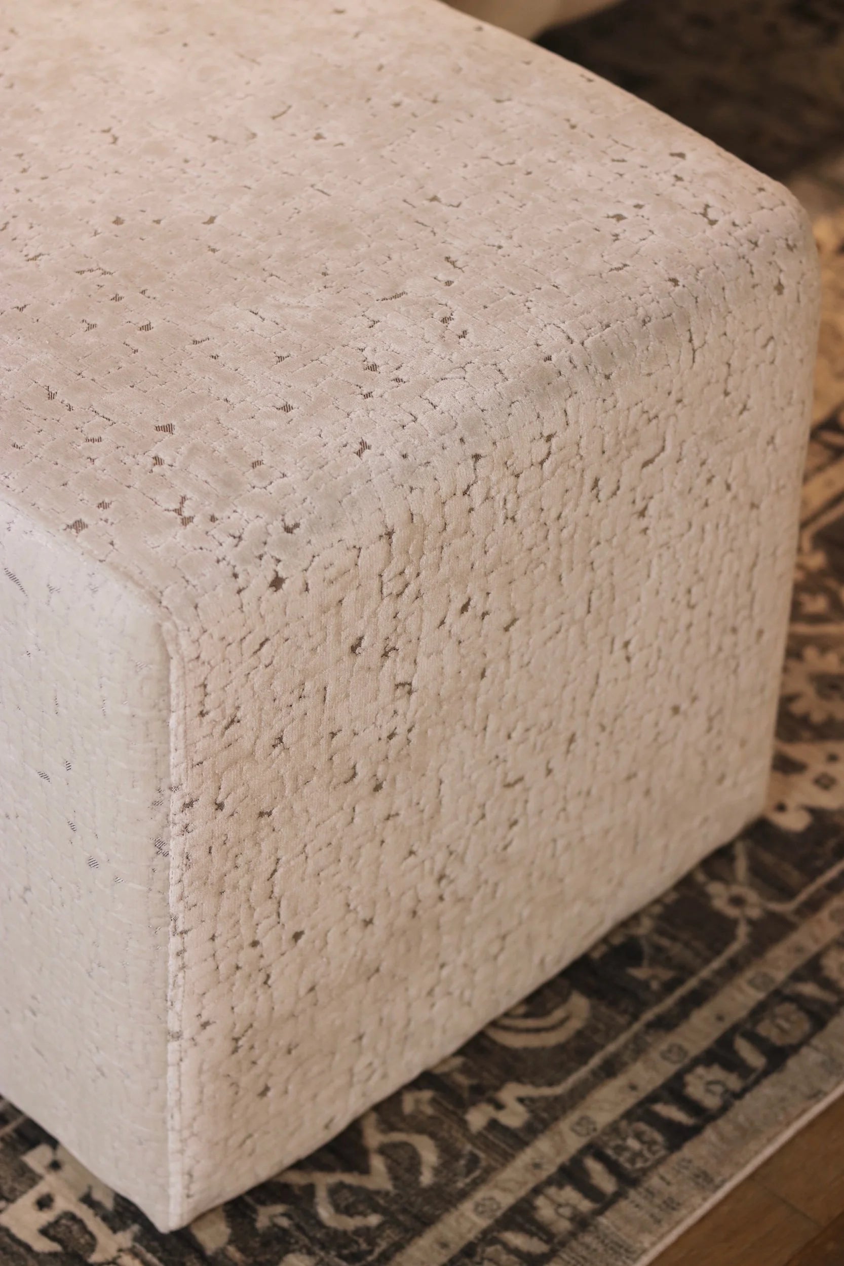 Velvet Bespoke Cube Footstool