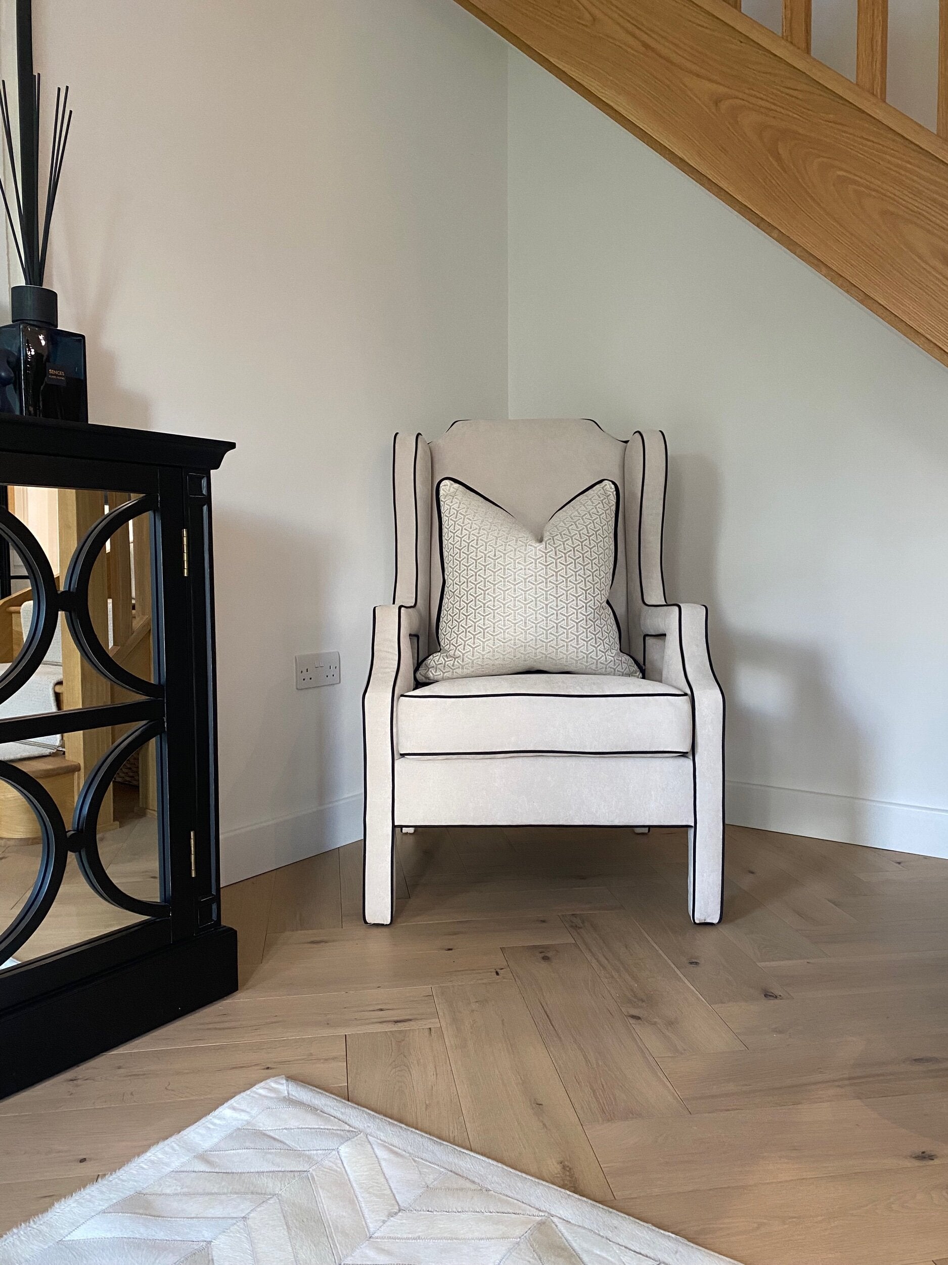 Iris Monochrome Piped Armchair