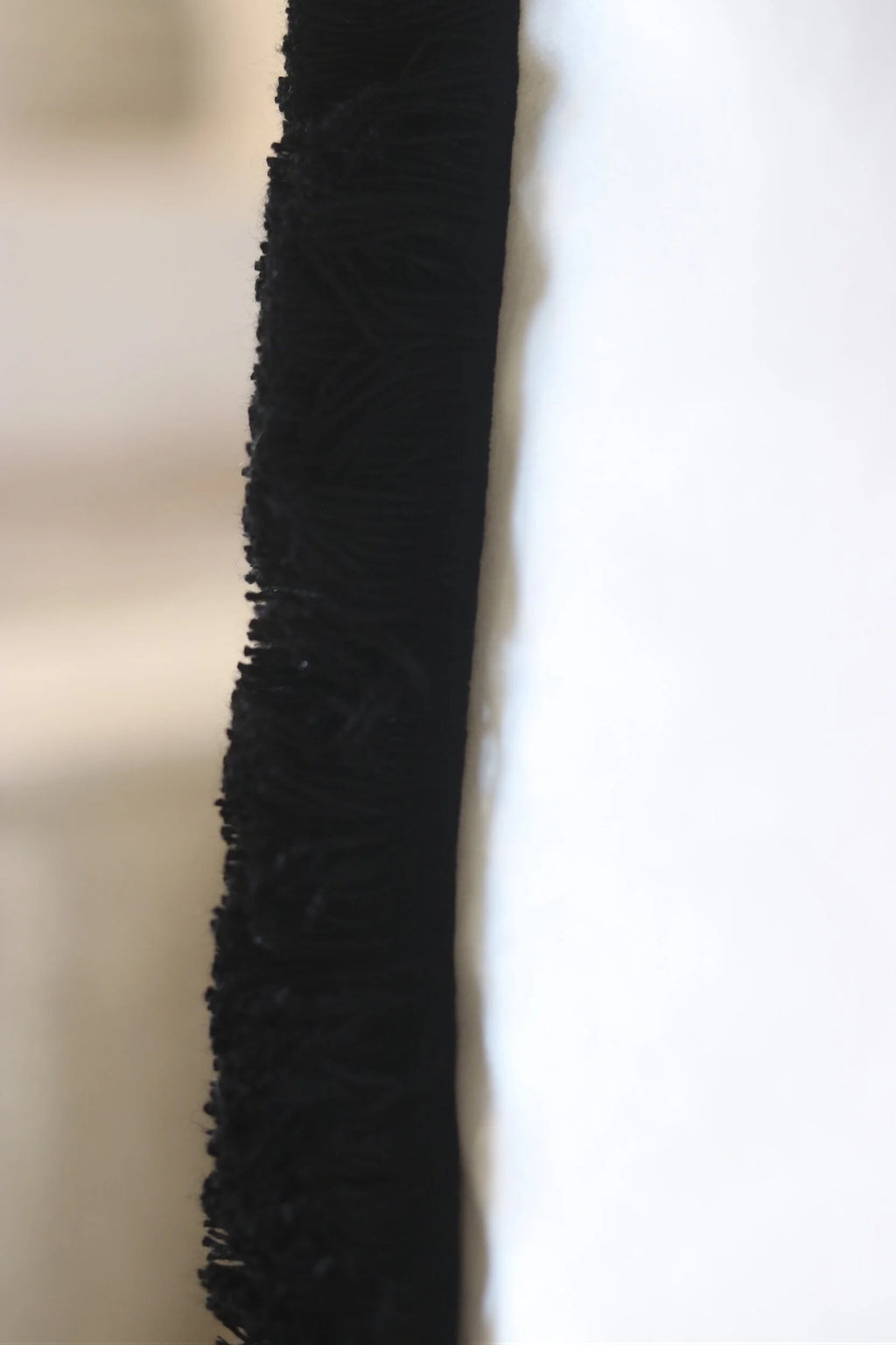 White Flat Velvet Cushion with Fringe