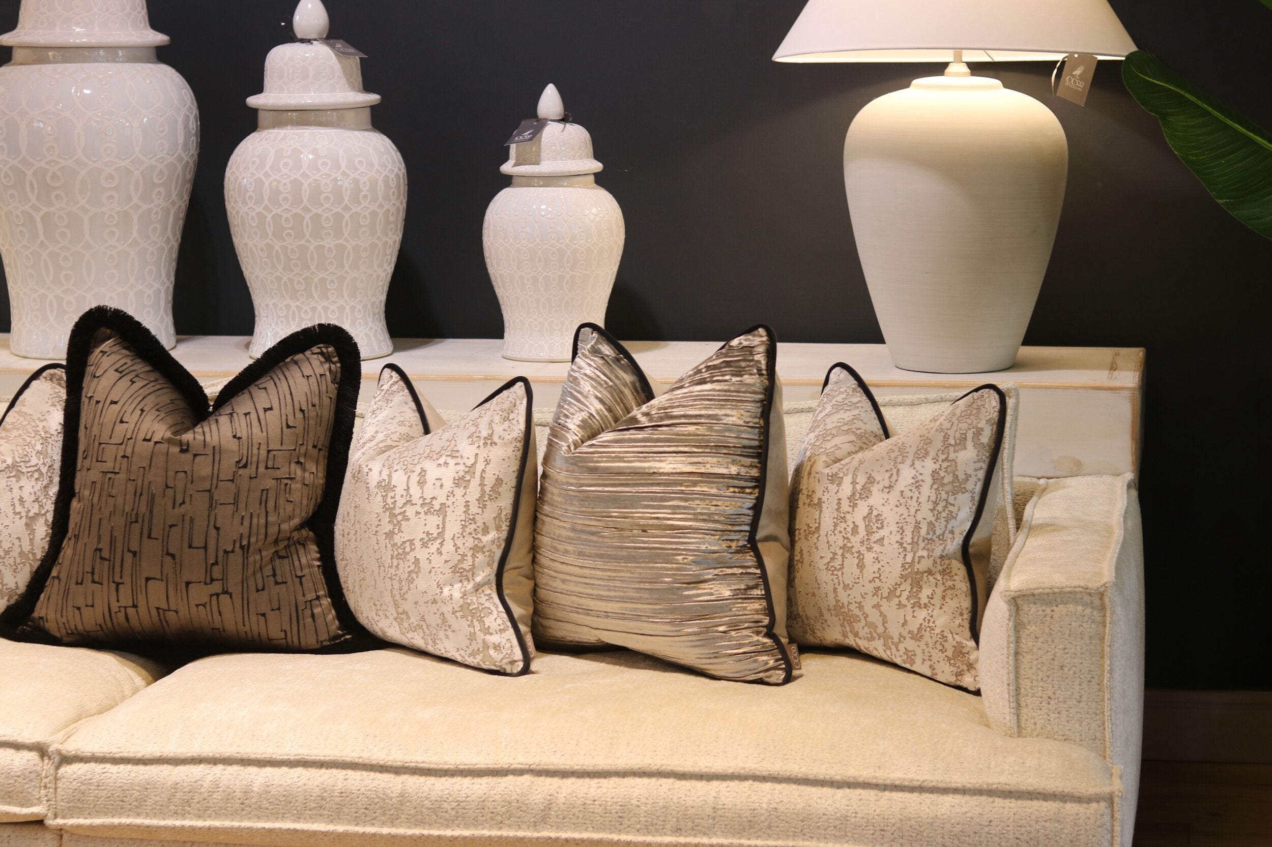 Penthouse Platinum Sofa Cushion Set