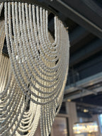Ex-Display White-wash Wooden Bead Chandelier