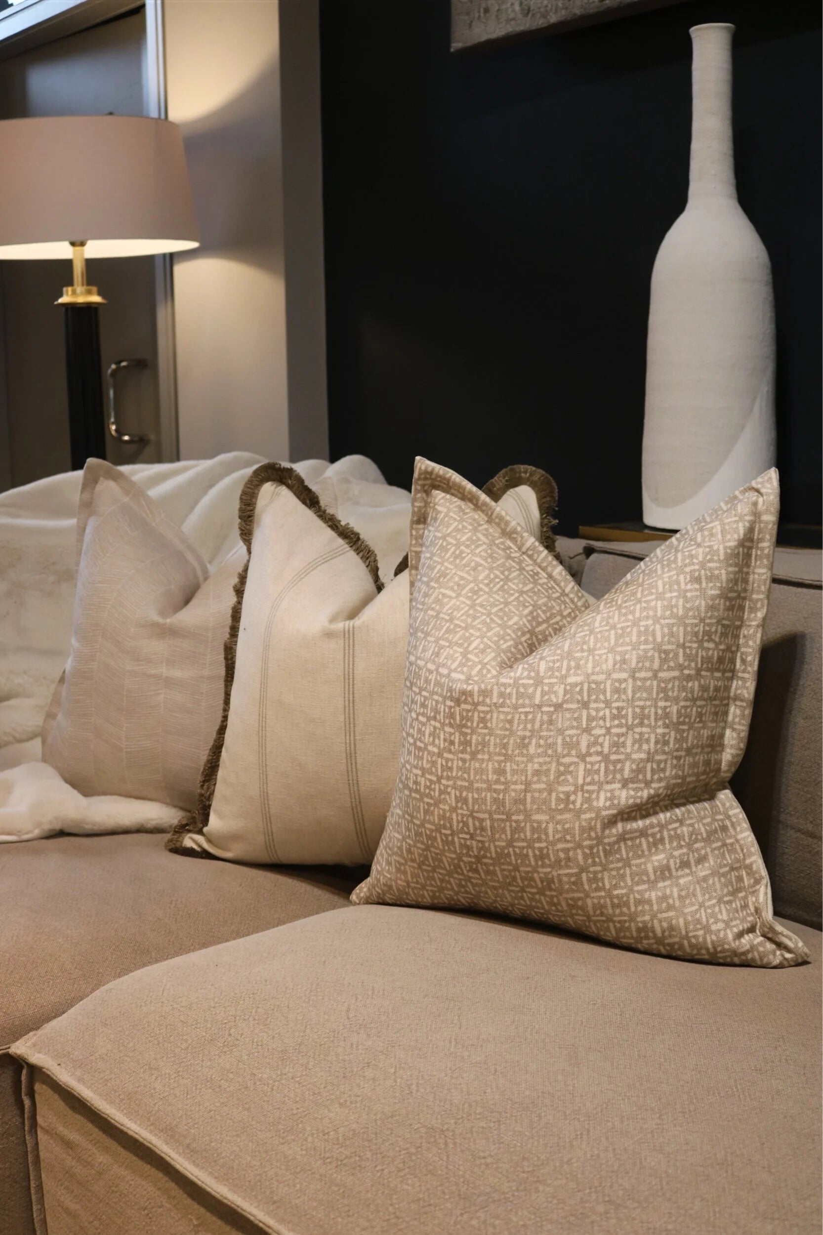 The Neutral Linen Sofa Cushion Set