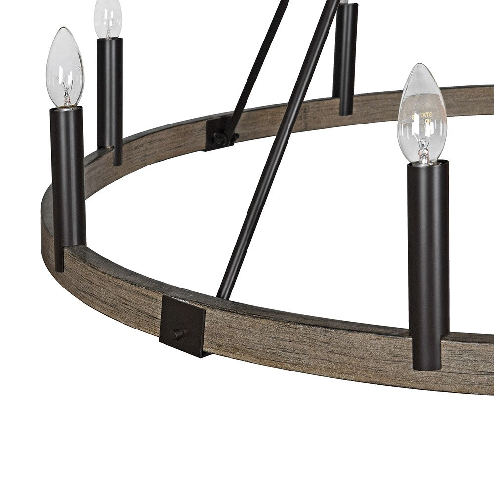 16 Bulb Bronze 2 Tier Hoop Chandelier