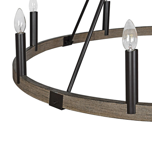 16 Bulb Bronze 2 Tier Hoop Chandelier