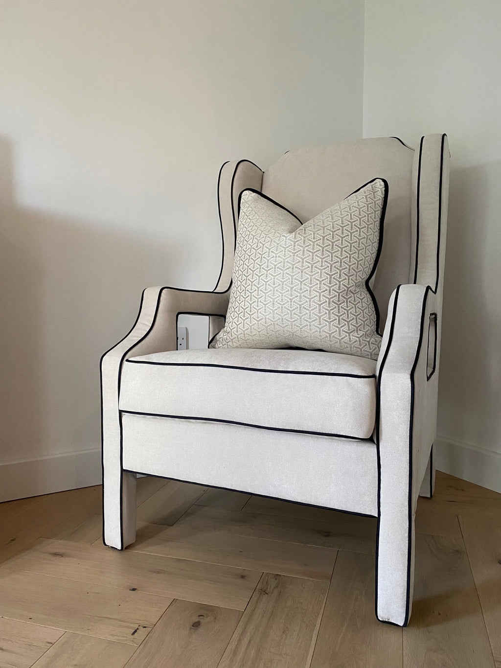 Iris Monochrome Piped Armchair