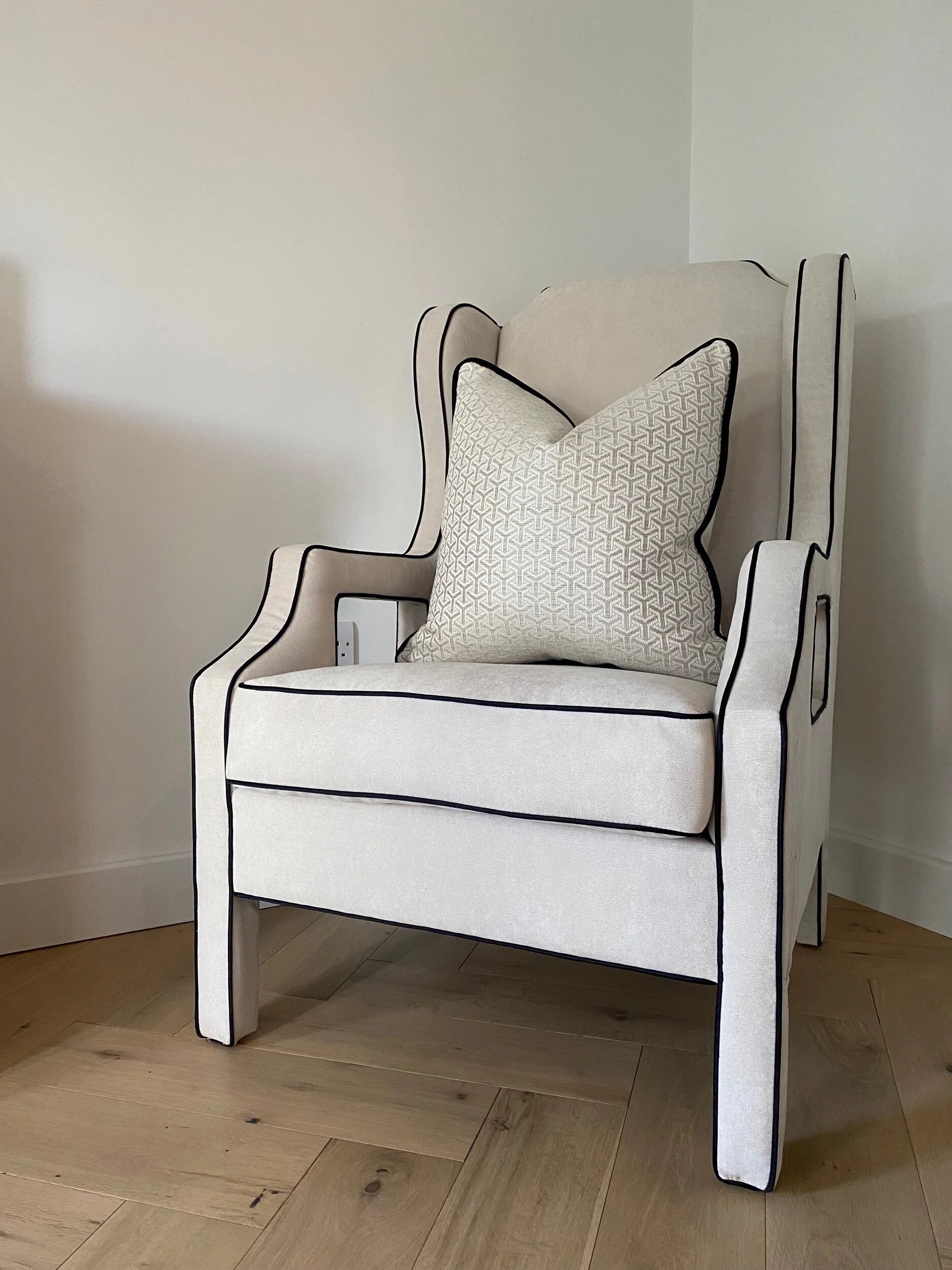 Iris Monochrome Piped Armchair