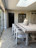 Pair of Beige Velvet Dining Chairs