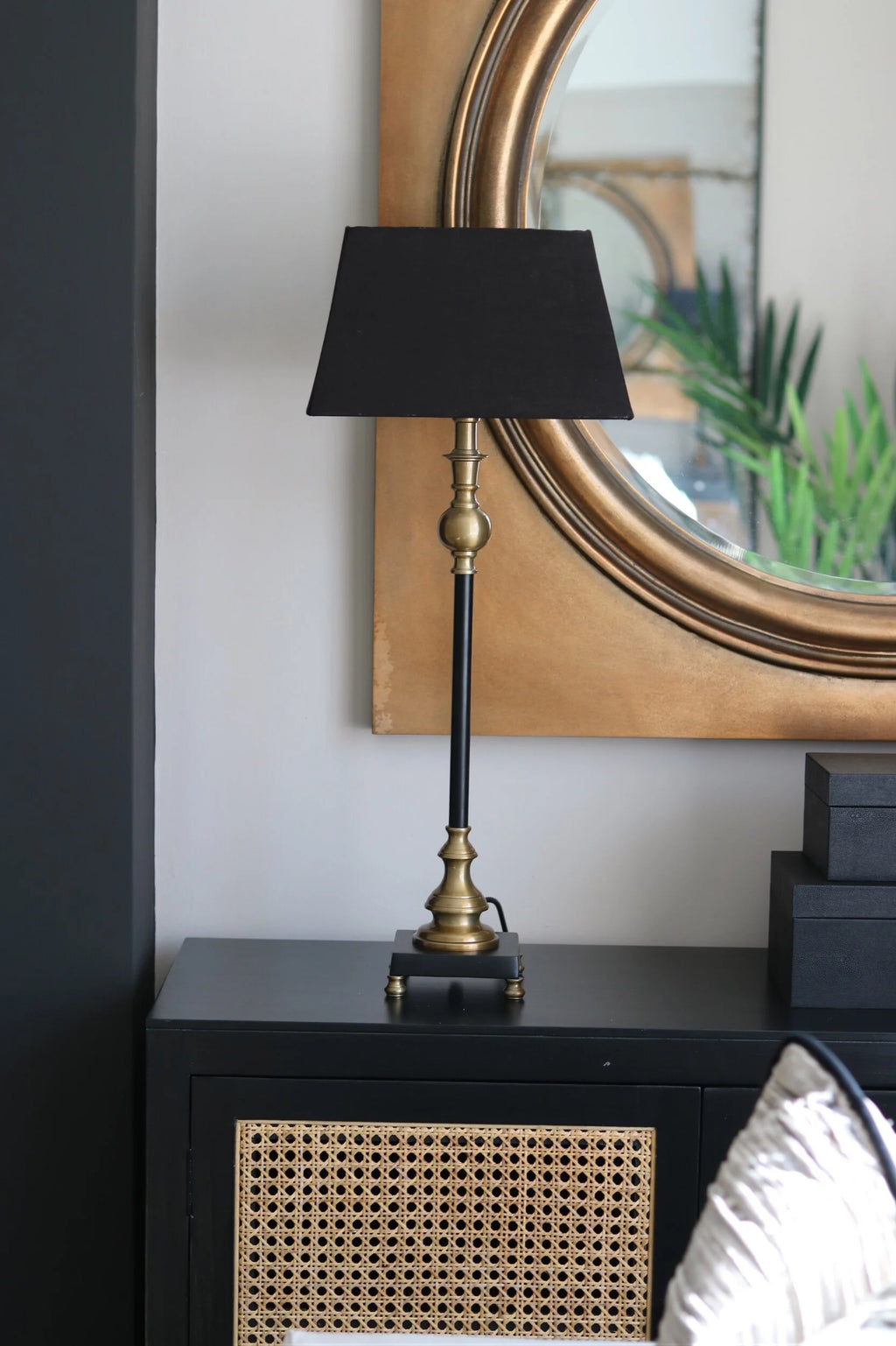 Slim Black Table Lamp with Shade