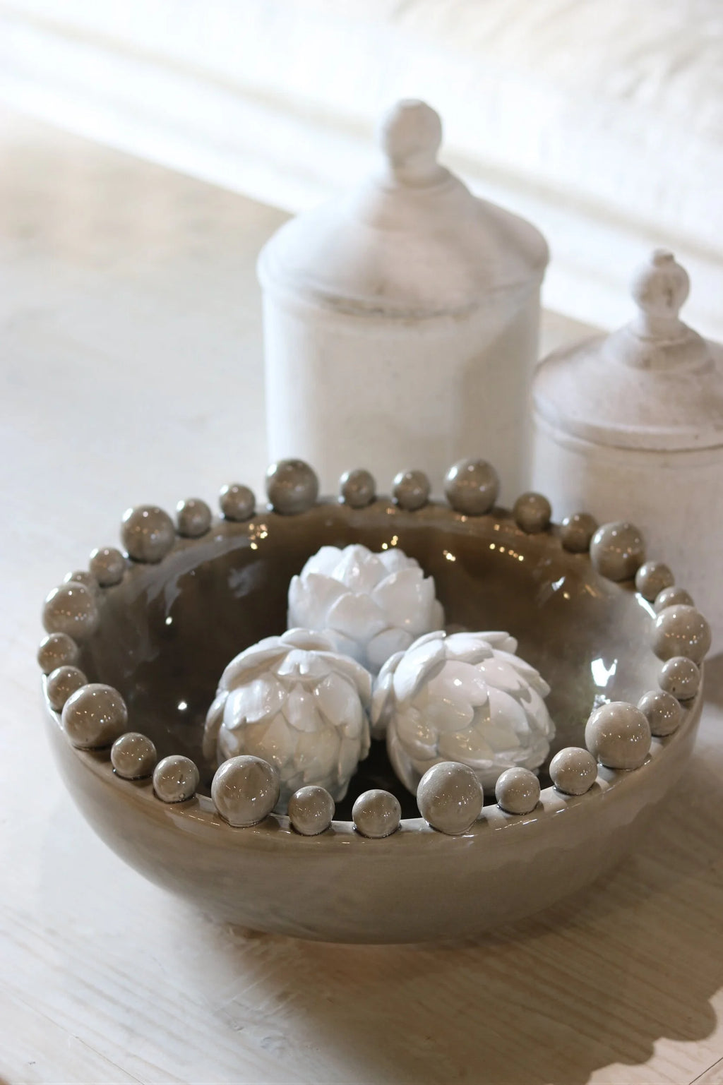 Grey Bobble Edged Bowl