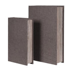 Set of 2 Grey Woven Book Boxes