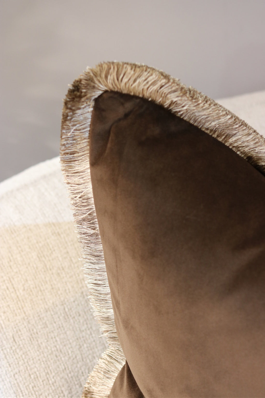 Walnut Flat Velvet Cushion