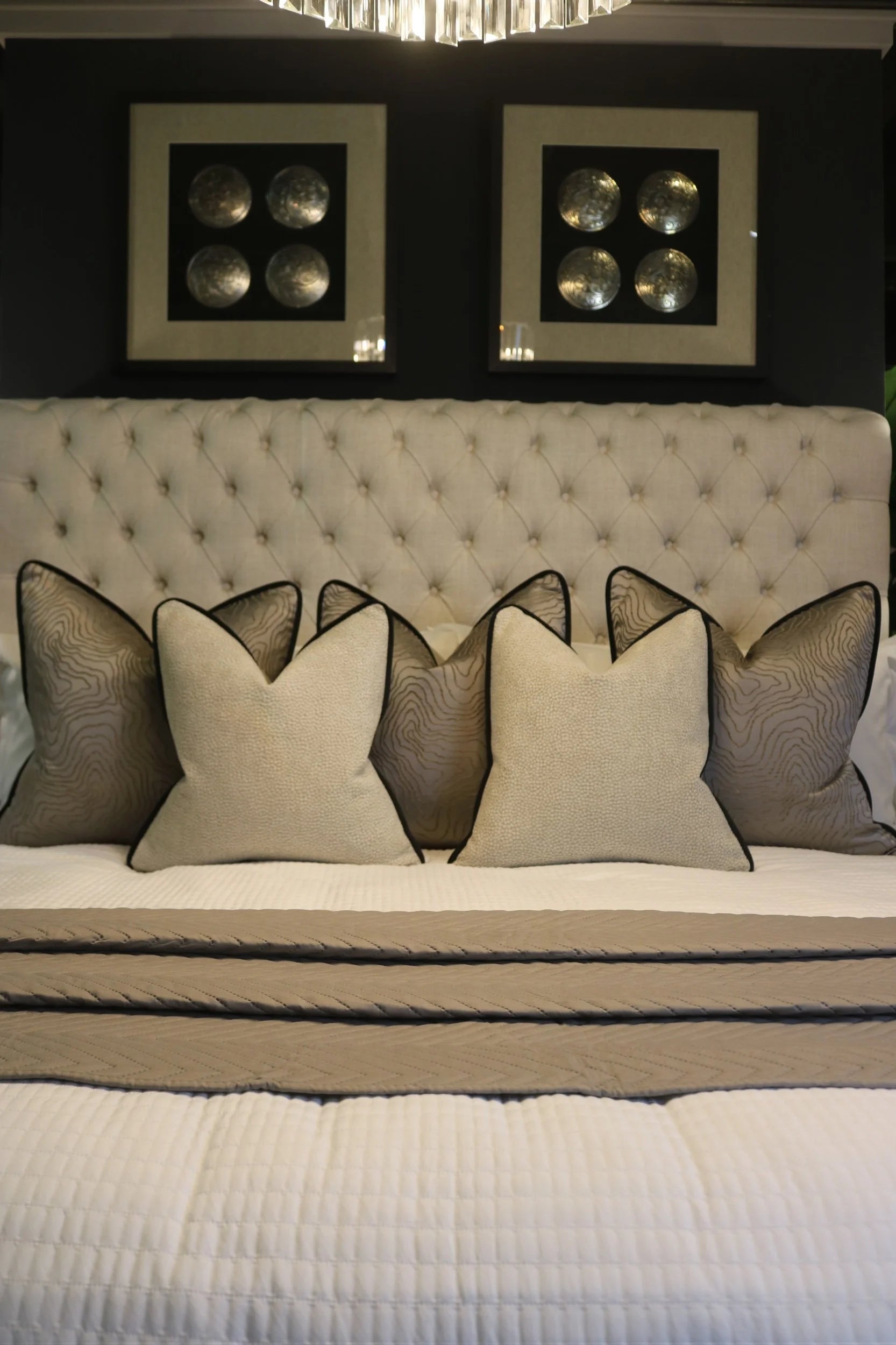 Beau Taupe Bed Cushion Set