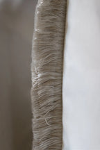 White Flat Velvet Cushion with Fringe