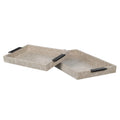Set of 2 Faux Leather Trinket Trays