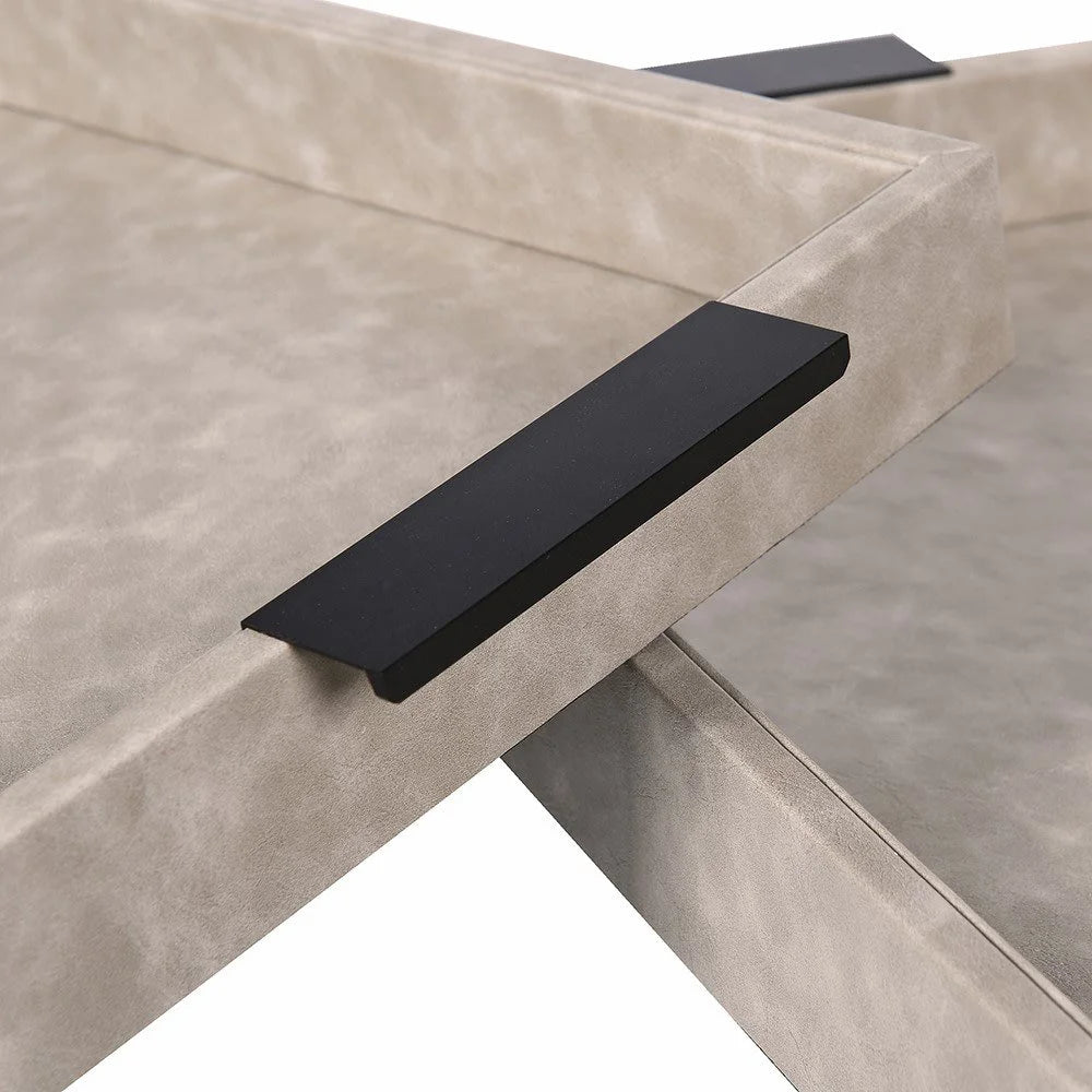 Set of 2 Faux Leather Trinket Trays