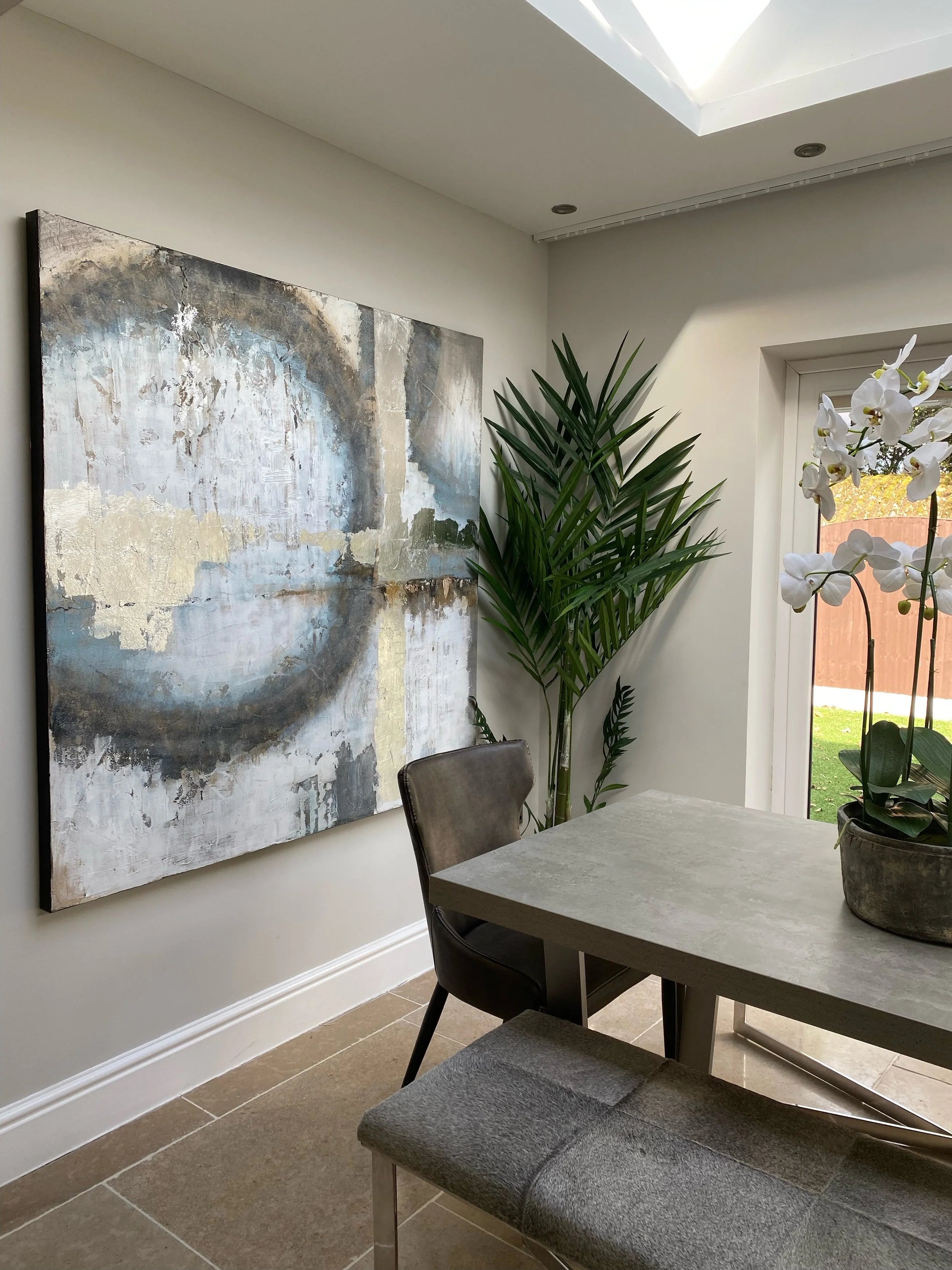 Craquelure Circle Abstract Oil Painting