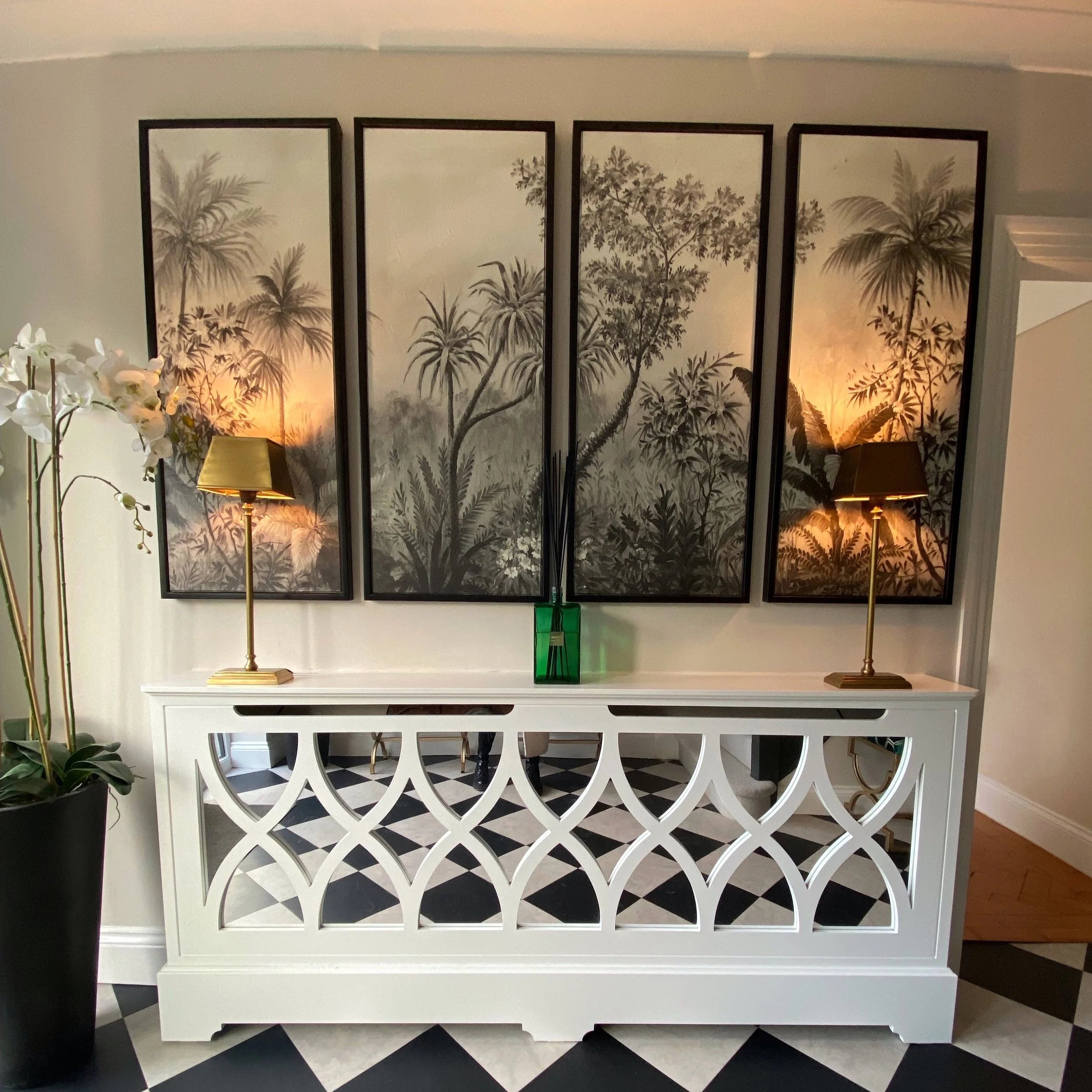 Set of 4 Black & White Palm Pictures