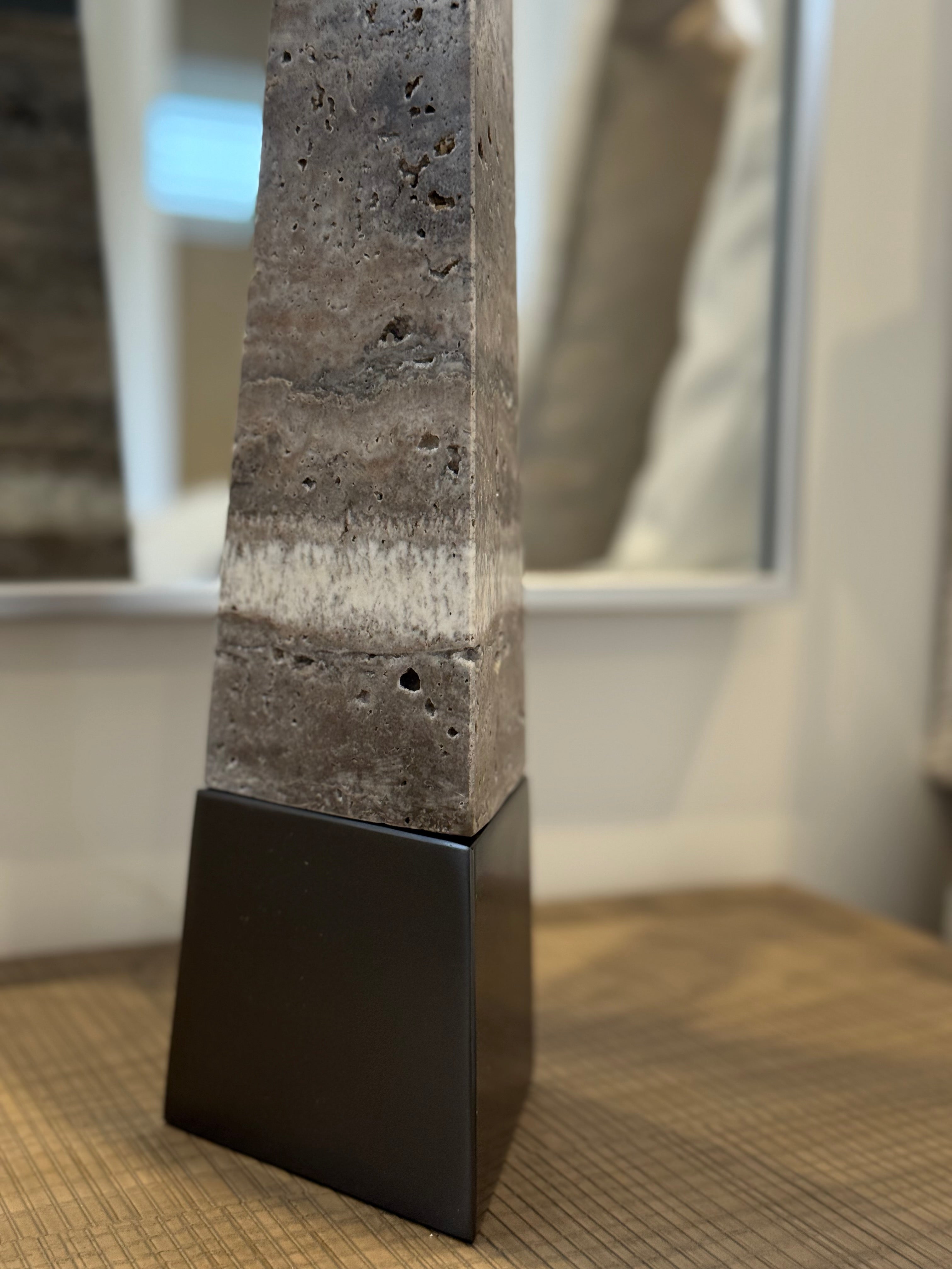 Tapered Marble Table Lamp with Shade