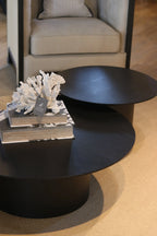 Set of 2 Black Round Tables