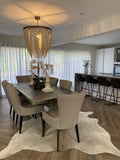White Wash Wooden Bead Chandelier