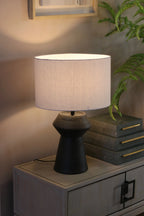 Black Tapered Lamp with Shade
