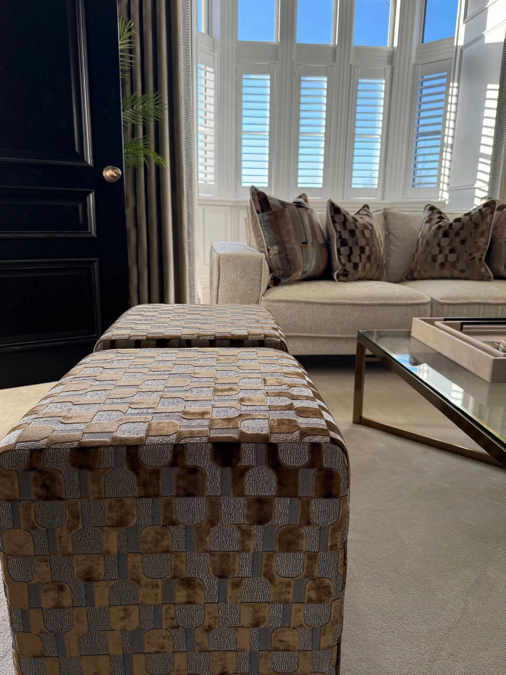 Arkose Cumin Cube Footstool