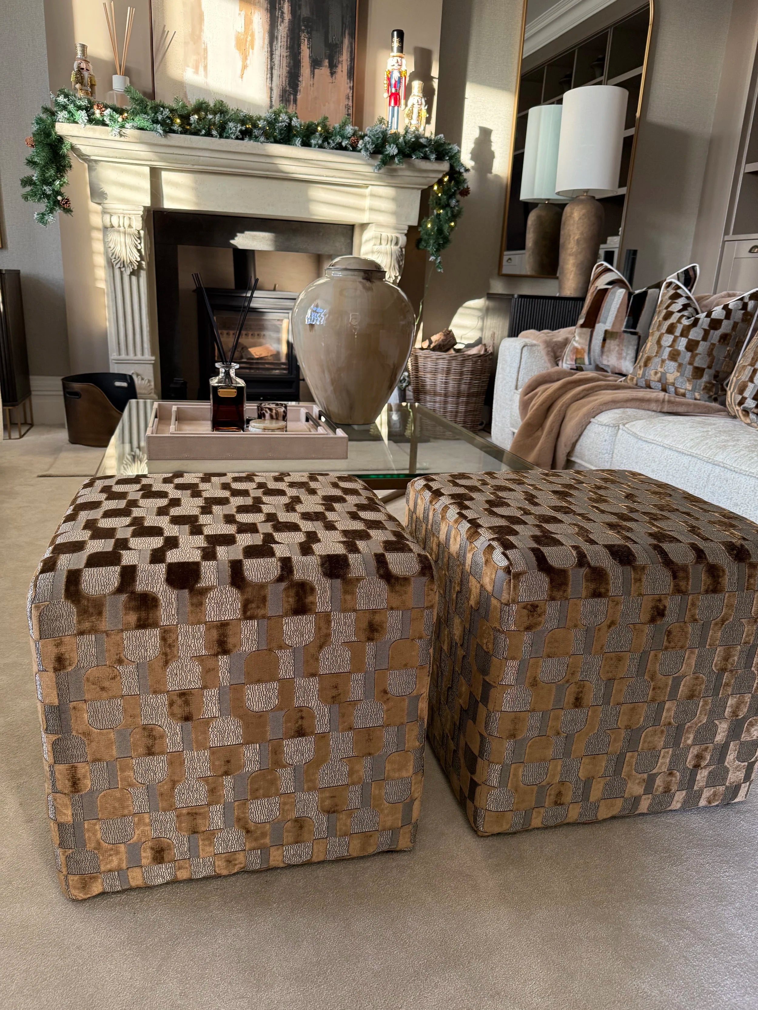 Arkose Cumin Cube Footstool