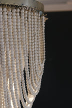 White Wash Wooden Bead Chandelier