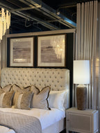 Linen Bed with Bench Footboard