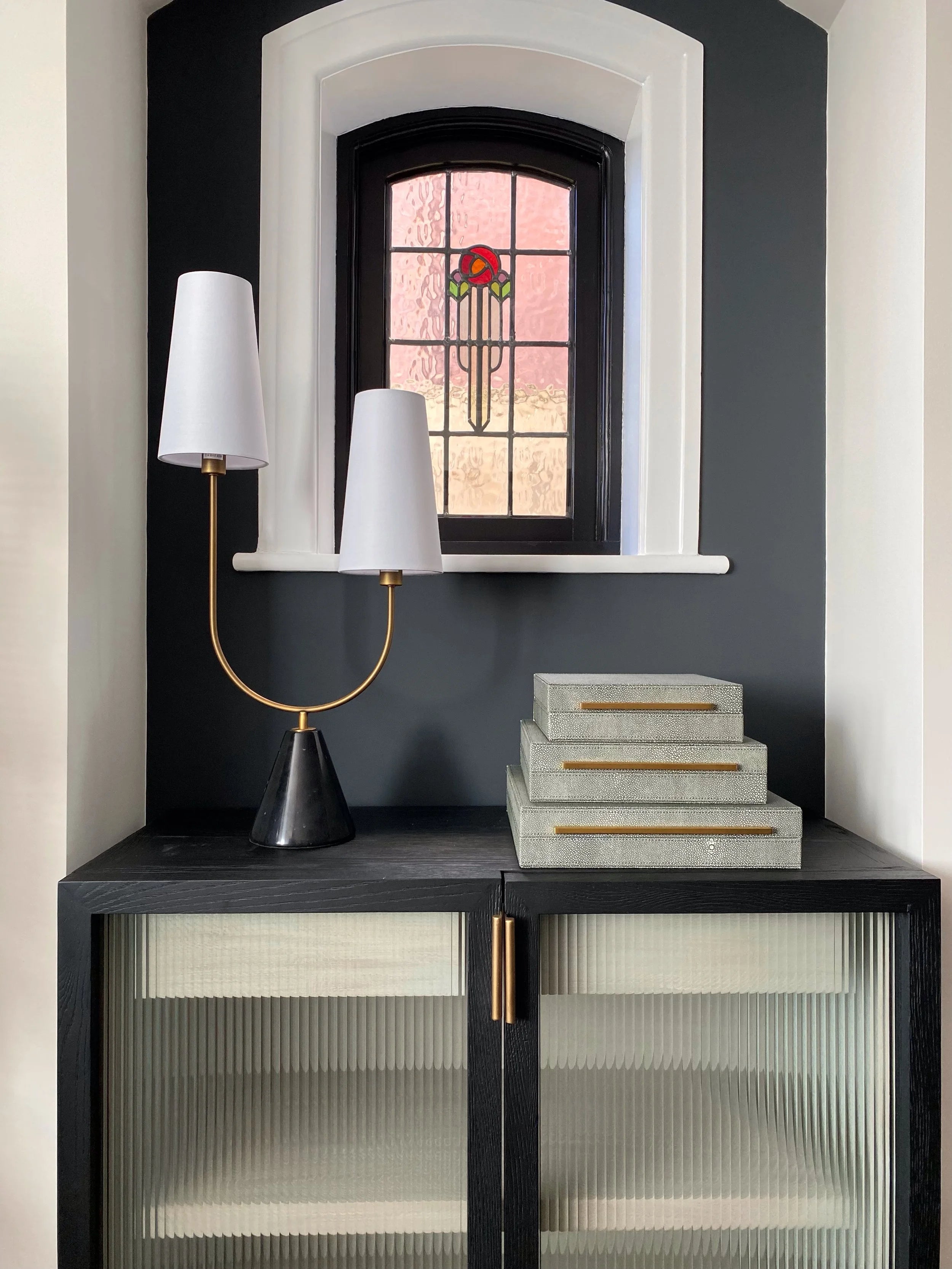 Twin Shade Marble Table Lamp with Shades