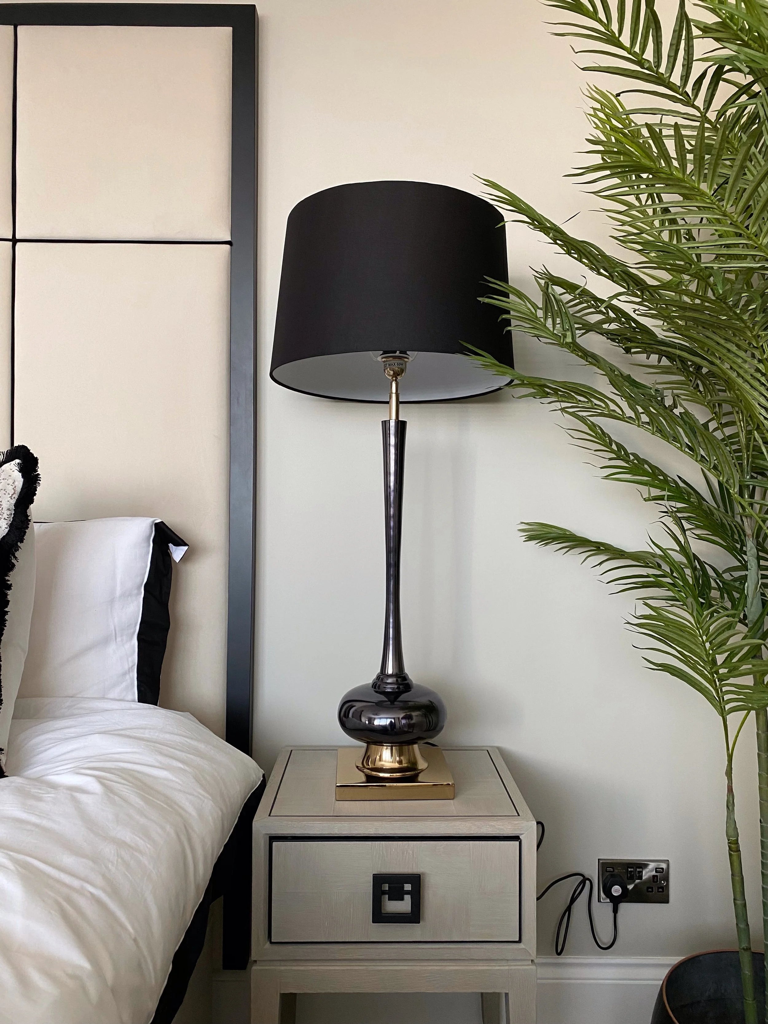 Black and Gold Table Lamp with Black Shade