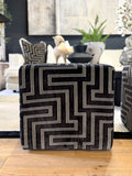 Horace Carbon Velvet Cube Footstool