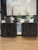 Horace Carbon Velvet Cube Footstool